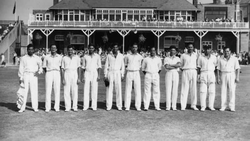 India in England, 1959. From left: Surendra Nath, 'Mama' Ghorpade, Nari Contractor, Bapu Nadkarni, ML Jaisimha, Chandu Borde, Datta Gaekwad, Abbas Ali Baig, Kripal Singh, Nana Joshi, Pankaj Roy &Acirc;&copy; Getty Images