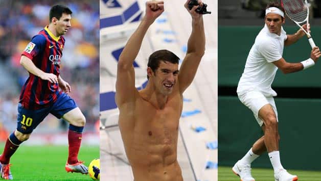 Some of the legends in the world of sports were mere kids in 1989 when Sachin Tendulkar entered the international arena. Lionel Messi (left) was two-and-a-half years old, Michael Phelps (centre) was four, Roger Federer (right) was all of eight years old, Sergei Bubka had not gone past the six-metre mark, Tiger Woods was a US Junior Amateur golf champion and Michael Schumacher was a Formula Three racer © Getty Images