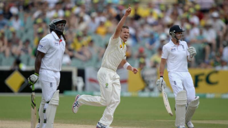 Peter Siddle (centre) dismissed Michael Carberry (left) early on Day Four of the second Ashes 2013-14 Test at the Adelaide Oval © Getty Images