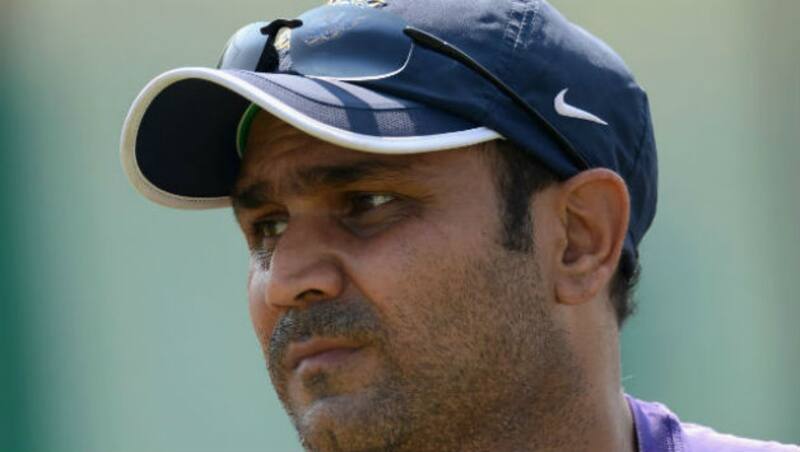 Virender Sehwag broke his score drought by scoring a fluent 56  &copy; Getty Images