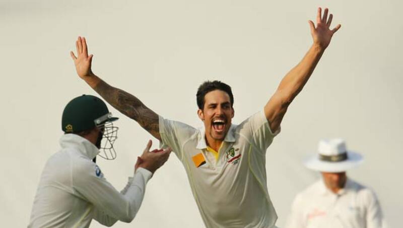 Australian speedster Mitchell Johnson deservedly won the man of the match award at Adelaide &Acirc;&copy; Getty Images
