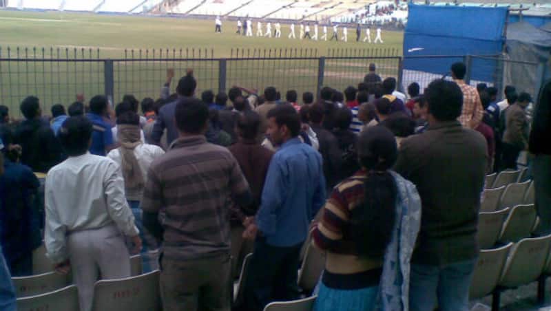 The strong crowd that turned up at the Eden Gardens for the quarter-final tie between Bengal and Railways was a treat to savour. Photo Courtesy - Abhishek Mukherjee