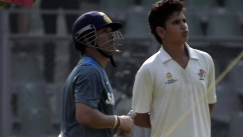 Arjun Tendulkar (right) essayed a knock of 36 for Mumbai Under-14 in West Zone league &Acirc;&copy; IANS