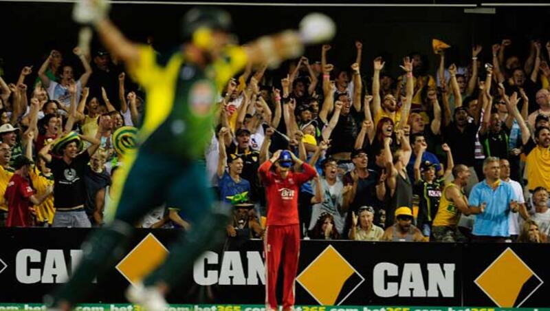 Joe Root (centre) of England covers his head in disbelief as James Faulkner and Clint McKay snatched an improbable victory for Australia in the second ODI &Acirc;&copy; Getty Images