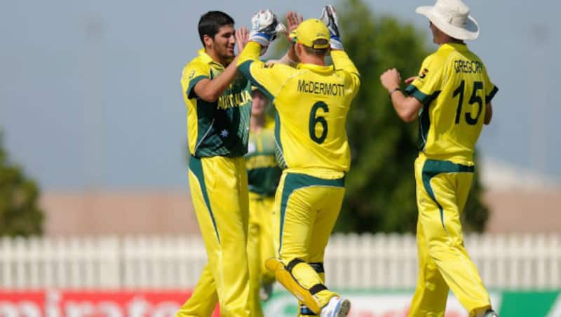 Australian pacers picked early wickets but couldn't control Nicolas Pooran  Photo Courtesy: Official Website of the ICC