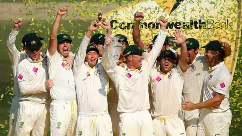 Australian players celebrate their most famous Ashes win in recent memory &Acirc;&copy; Getty Images
