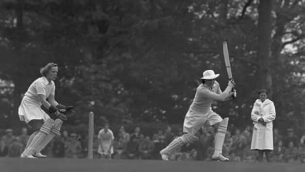 Betty Wilson (right) scored exactly 100 runs against England women at Melbourne © Getty Images (File Photo)