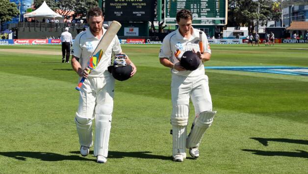 Brendon McCullum and BJ Watling shared a partnership of 352 runs against India © Getty Images