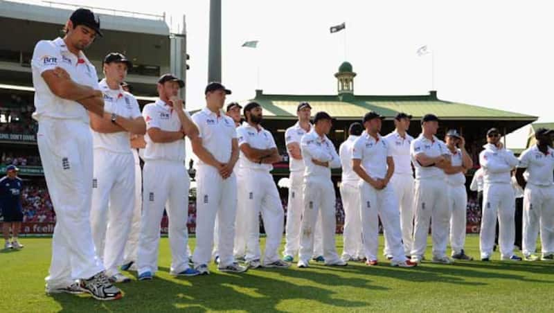 Hanging heads and drooping shoulders, an image that encapsulated England's disastrous Ashes down under &Acirc;&copy; Getty Images