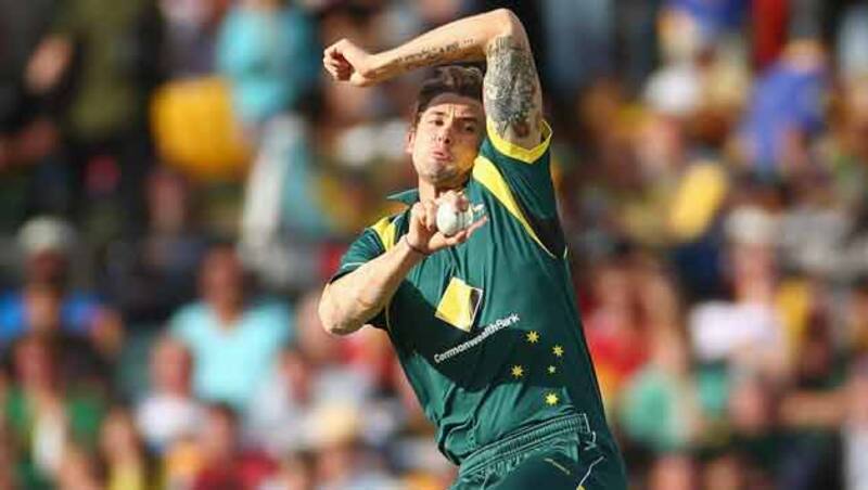 Kane-Richardson-of-Australia-bowls-during-game-two-of-the-Commonwealth-Bank-One-Day-International