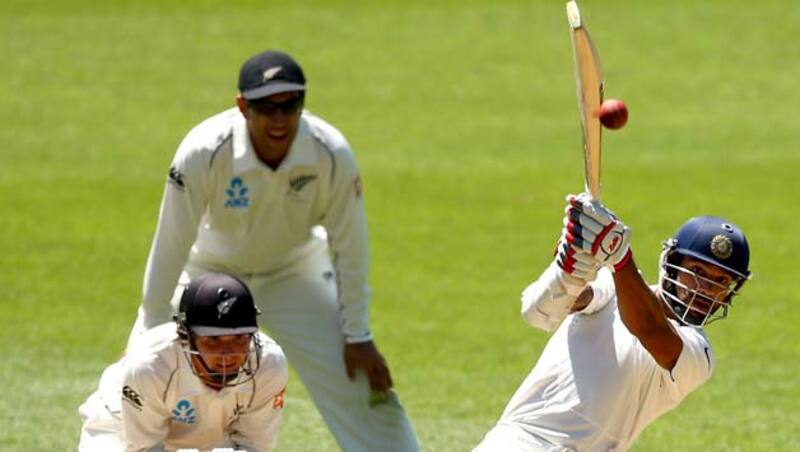 Shikhar Dhawan plays a shot en route to his fighting century © Getty Images