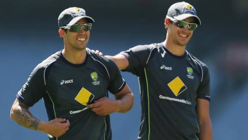 Mitchell Johnson's (right) return in the ICC World T20 2014 squad will boost Australia, says Mitchell Starc &Acirc;&copy; Getty Images 