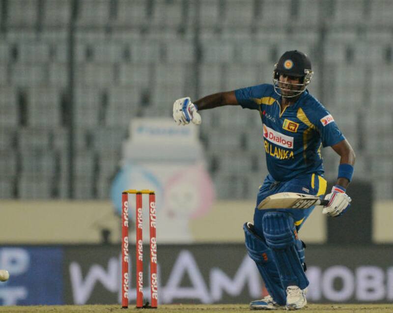 Sri Lanka conceded too many wickets at the start to make 205 look like a huge target. It was Angelo mathews who stayed calm and shepherded the chase &Acirc;&copy; AFP