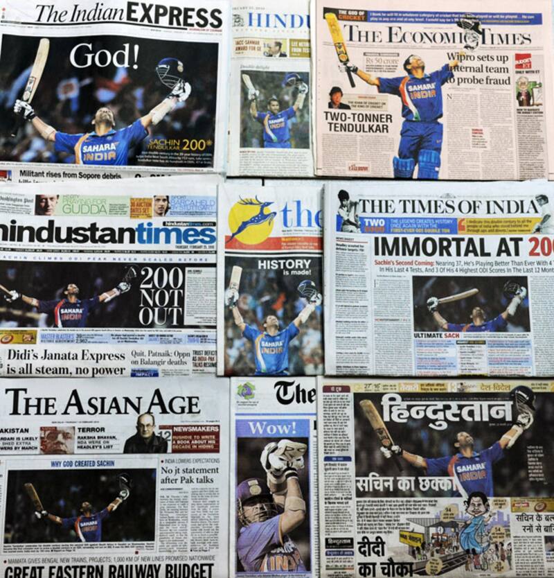 Sachin Tendulkar over shadows Indian Railway Budget 2010 after scoring first ODI double ton &Acirc;&copy; AFP