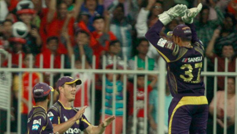Chris Lynn celebrates after taking the catch of AB de Villiers &Acirc;&copy; IANS
