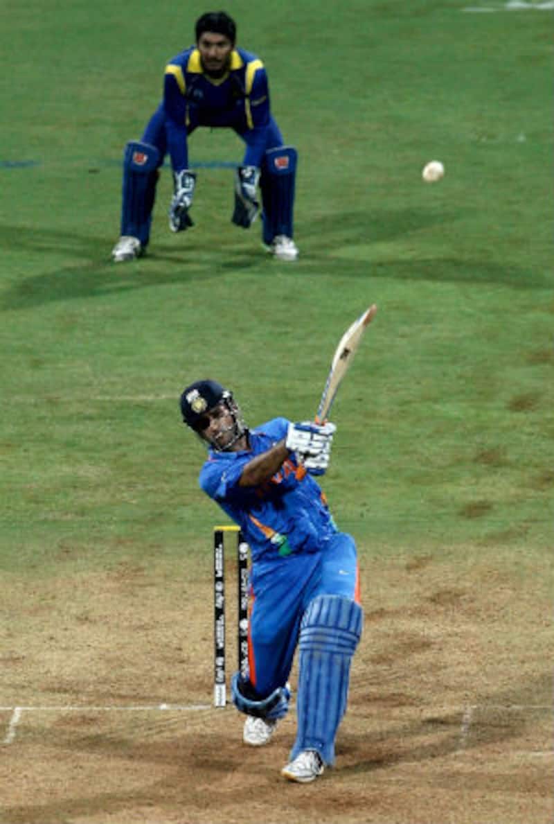 The most memorable of all wins; MS Dhoni completes the World Cup win with a six &Acirc;&copy; Getty Images 