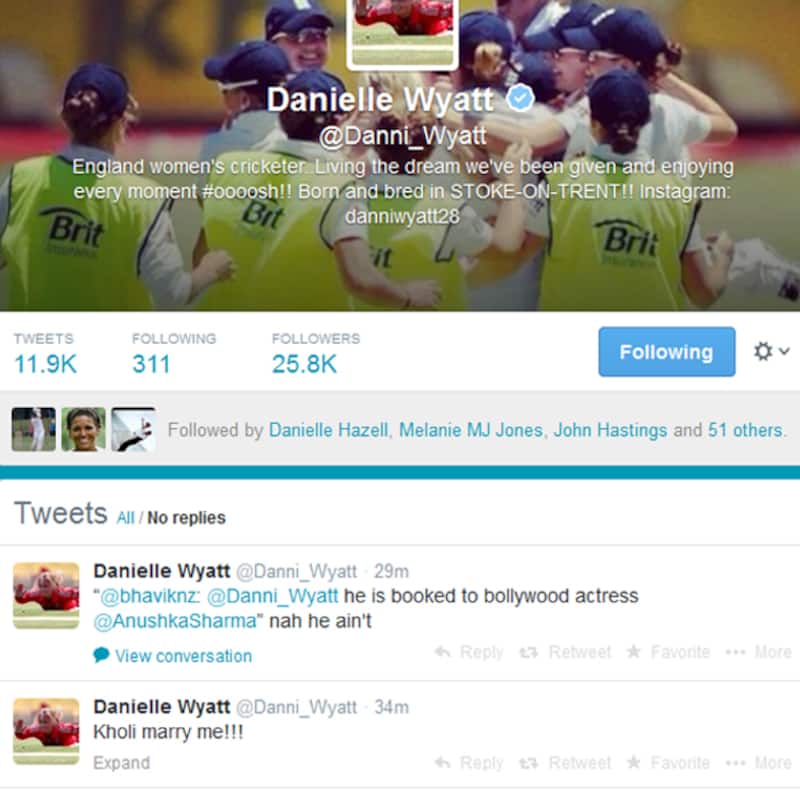 Virat Kohli gets marriage offer from English woman cricketer on Twitter!