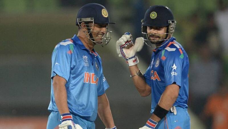 MS Dhoni (left) and Virat Kohli are Getty Images
