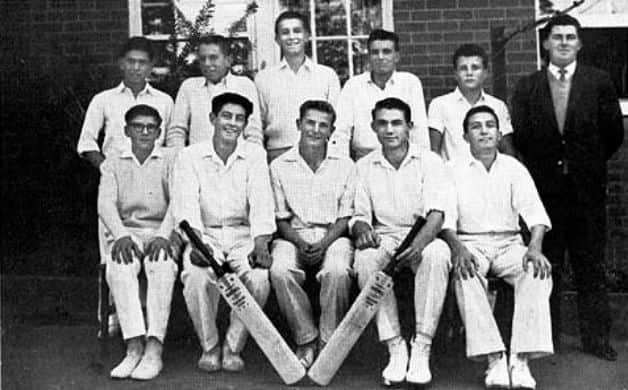 John Benaud (front row, centre). Photo Courtesy: Parramatta High School website.