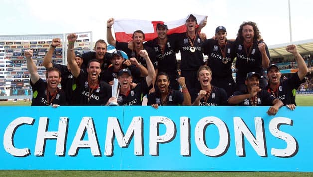 England won the ICC World T20 2010 title after beating Australia © Getty Images