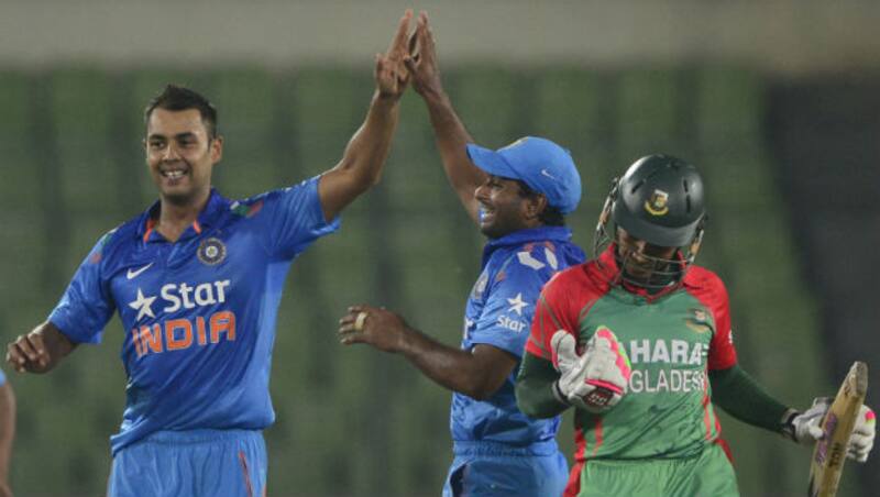 India had a lot to celebrate in the game against Bangladesh &Acirc;&copy; AFP 