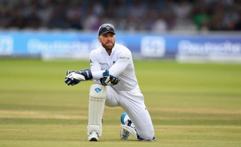 England-wicketkeeper-Matt-Prior-looks-on