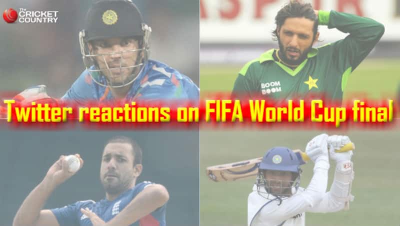 From top left: Yuvraj Singh, Shahid Afridi, Dinesh Karthik and Ravi Bopara tweeted about Germany's victory over Argentina &Acirc;&copy; Getty Images