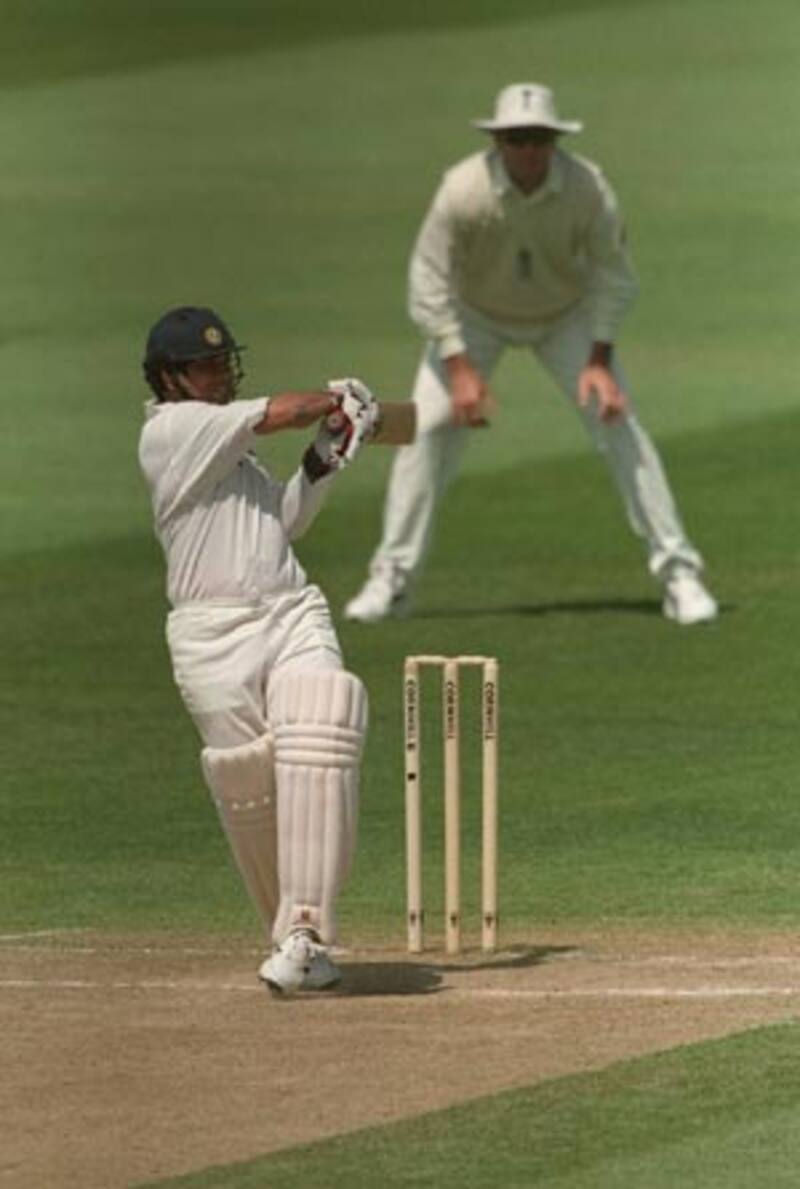 Sachin Tendulkar (batting picture) stood tall among the ruins at Edgbaston in 1996 &Acirc;&copy; Getty Images 
