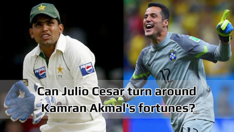     Kamran Akmal (left) will meet Julio Cesar to know about handling pressure in front of home fans &copy; Getty Images  