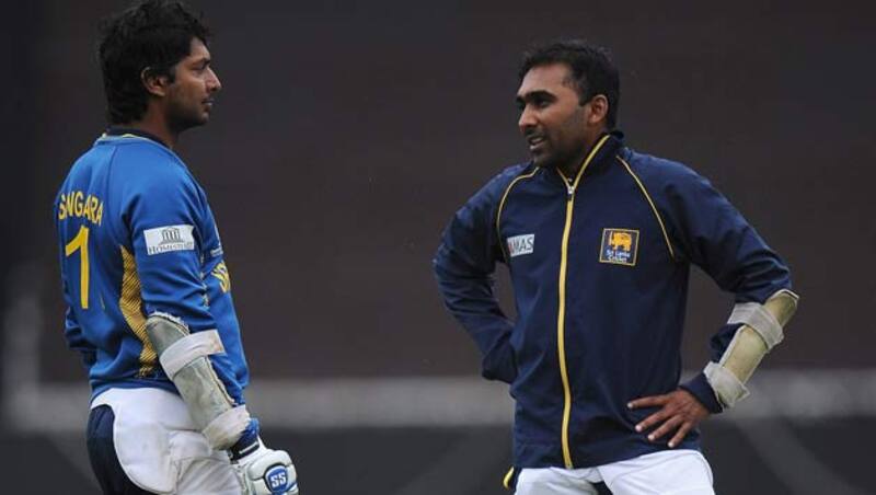 Kumar-Sangakkara-and-Mahela-Jayawardene-of-Sri-Lanka-talk-during-the-Sri-Lanka-Nets-Session-at-The-Kia-Oval-on-June-12