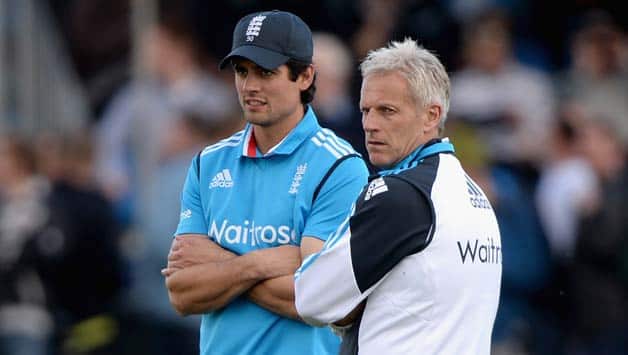 Peter Moores also trusted on Alastair Cook's leadership for the upcoming Cricket World Cup © Getty Images