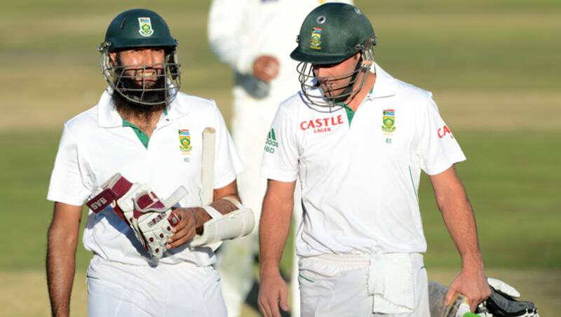 Notice Hashim Amla&acirc;s (left) shirt front and sleeve and see the missing elements when compared to AB de Villiers shirt. A practicing Muslim, Amla does want anything to do with the liquor manufacturers&acirc; logo on his body. Liquor is taboo in Islam and Amla does not even take any money arising from the sponsorship deal from his board &Acirc;&copy; Getty Images