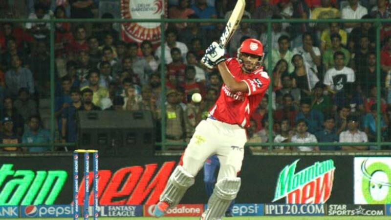 Akshar Patel's six in the late overs helped KXIP to win the match &Acirc;&copy; IANS 