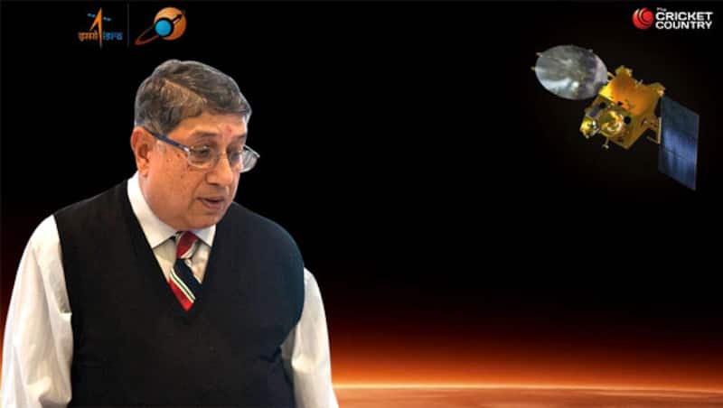 N Srinivasan eagerly eyes the surface of Mars; Image Photoshopped by Jyoti Desale