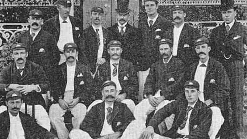 Ernie Jones (second from right, back row), with the Australian team that toured England in 1896. Picture Courtesy: Wikipedia