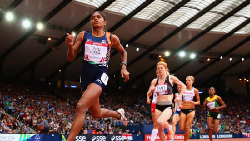 Tintu Luka(in front) was one of the members of the Indian women's really that won the gold &Acirc;&copy; Getty Images