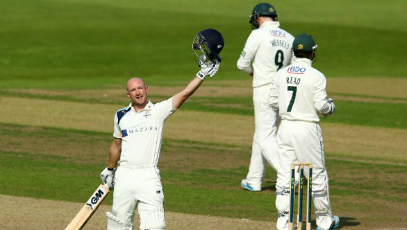 Adam Lyth( celebrating with bat in hand) won the Cricket Writers Club Championship Player of the Year &Acirc;&copy; Getty Images