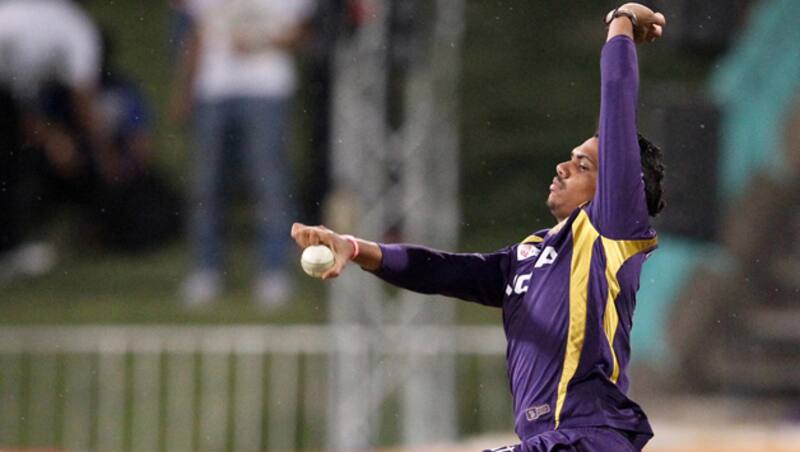 Sunil Narine was reported for a suspect action in the Champions League T20 2014 &Acirc;&copy; Getty Images