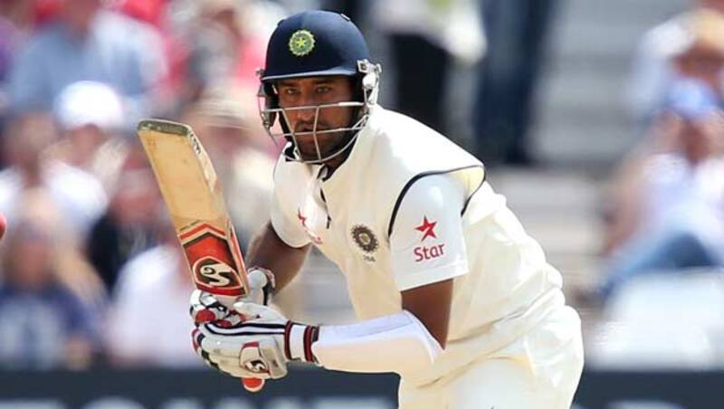 Cheteshwar Pujara was batting on 13 at Stumps on Day One &copy; Getty Images