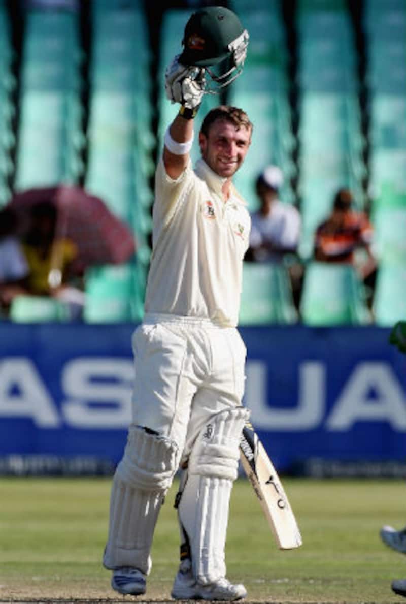 Phillip Hughes scored twin tons in his second Test against South Africa © Getty Images