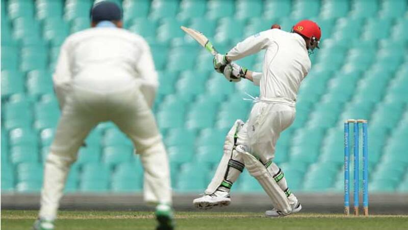 Phillip Hughes was hit behind the neck &copy; Getty Images 