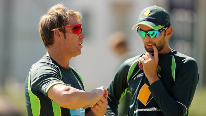 Shane Warne (left) earlier was the spin consultant for the team during the tour of South Africa earlier this year and his tips as well as advise for spinner, Nathan Lyon turned out to be really useful &Acirc;&copy; Getty Images (File Photo)