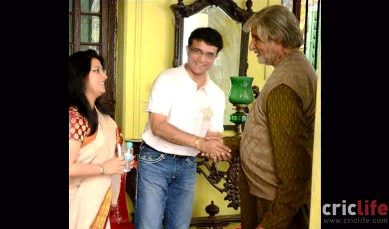 Sourav Ganguly visits film set to meet Amitabh Bachchan
