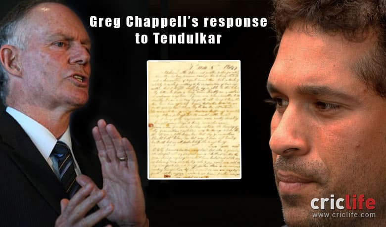 Greg Chappell’s reply to Sachin Tendulkar’s criticism in ‘Playing It My Way’