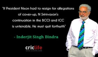 President Nixon had to quit for cover-up, so must Srinivasan: IS Bindra