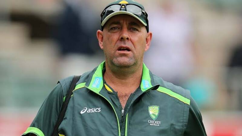Australian-Coach,-Darren-Lehmann,-looks-on-during-day-two-of-the-Second-Test-match-betwe