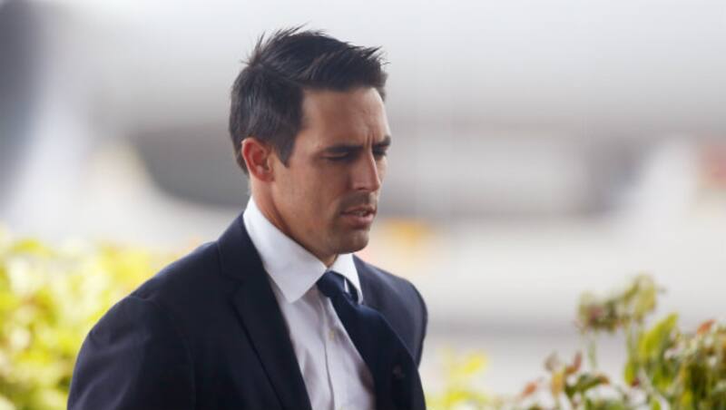Mitchell Johnson at the funeral © Getty Images