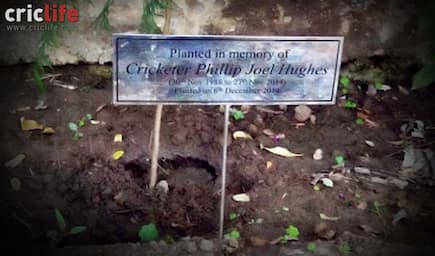 Gautam Gambhir plants a sapling in memory of Phil Hughes