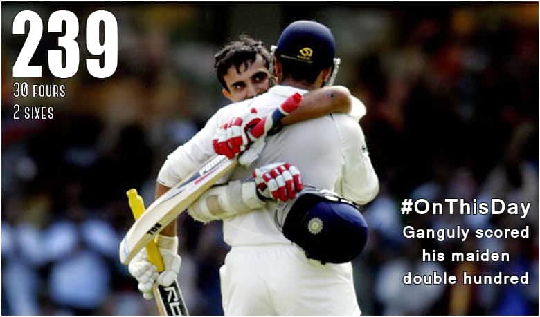 Sourav Ganguly scores his maiden double hundred