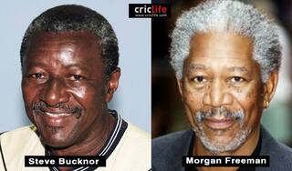 Steve Bucknor and Morgan Freeman